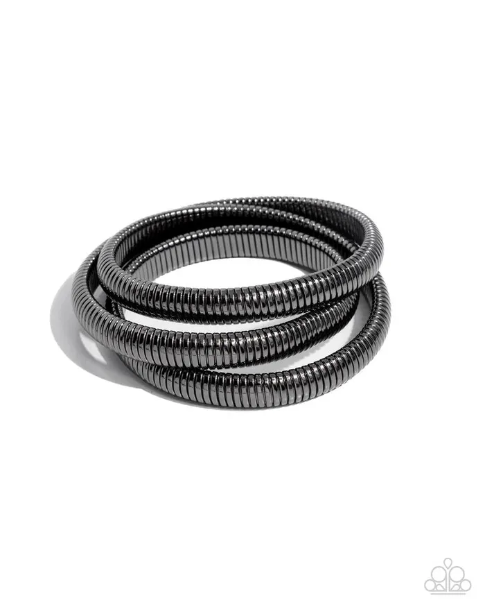 Bracelets Paparazzi Jewelry Paparazzi Bracelet Charismatic Coils Black Bracelets Paparazzi Jewelry Paparazzi Bracelet Charismatic Coils Black