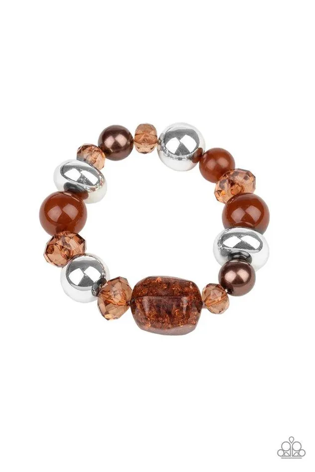 Bracelets Paparazzi Jewelry Paparazzi Bracelet Ice IceBreaker Brown