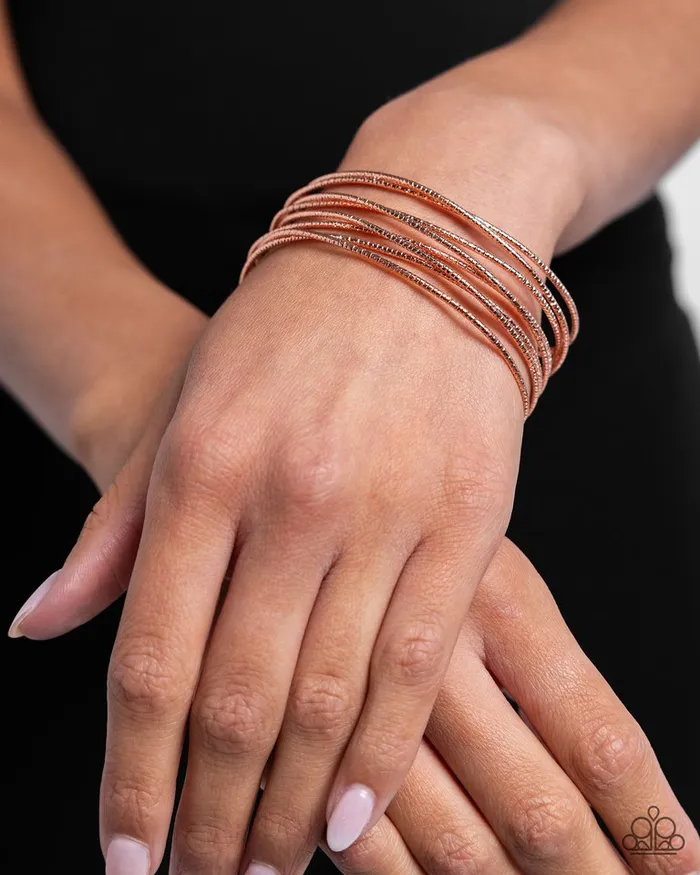 Bracelets Paparazzi Jewelry Paparazzi Bracelet Monochromatic Crossover Copper