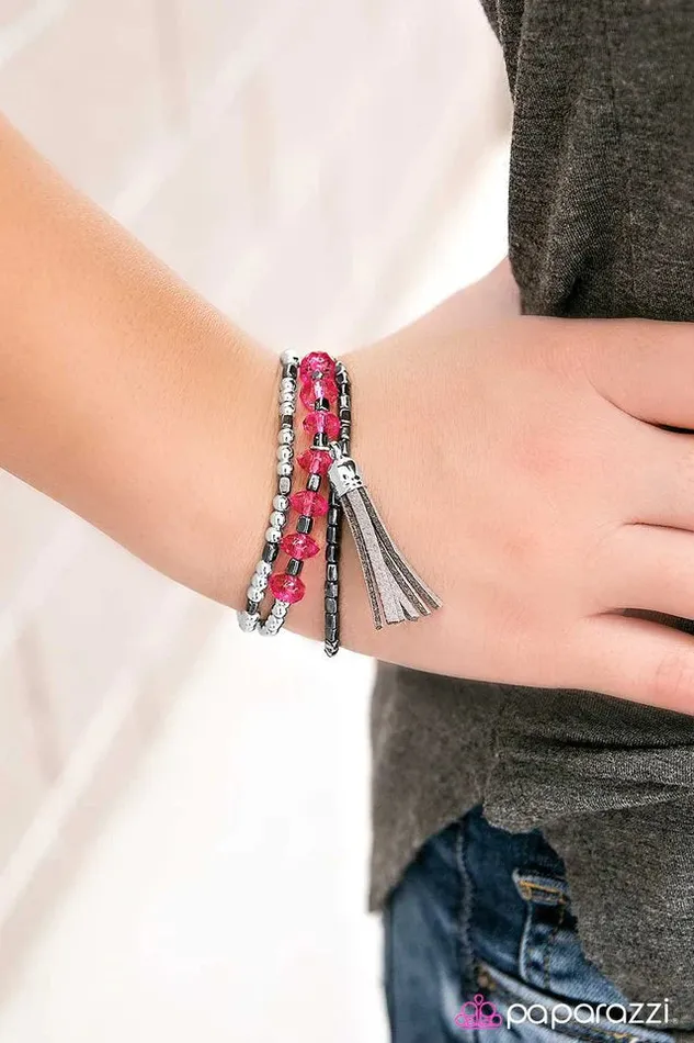 Bracelets Paparazzi Jewelry Paparazzi Bracelet NamaStay The Night Pink