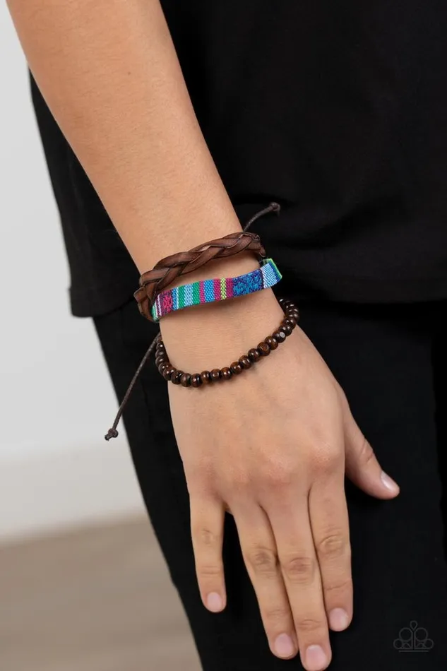Bracelets Paparazzi Jewelry Paparazzi Bracelet Textile Texting Blue