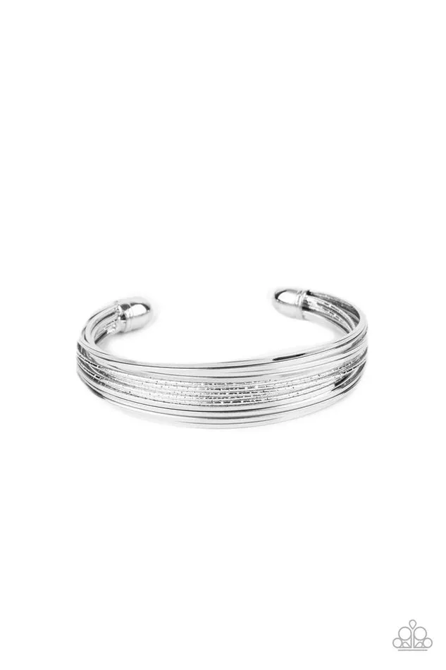 Bracelets Paparazzi Jewelry Paparazzi Bracelet This Girl is on WIRE Silver Bracelets Paparazzi Jewelry Paparazzi Bracelet This Girl is on WIRE Silver