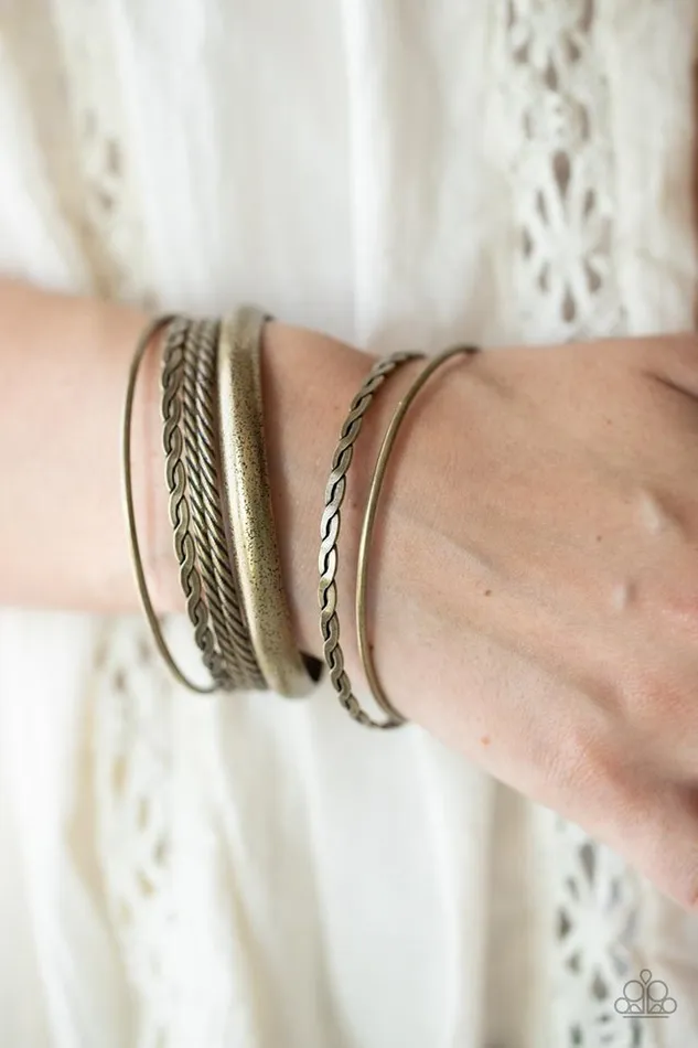 Bracelets Paparazzi Jewelry Paparazzi Bracelet Trophy Texture Brass