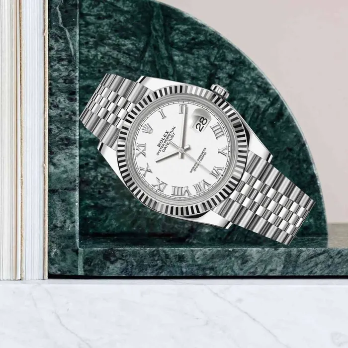 Bracelets Rolex Datejust 41mm Ref 1263340024 White Dial Stainless Steel Jubilee Bracelet Mens Watch Rolex
