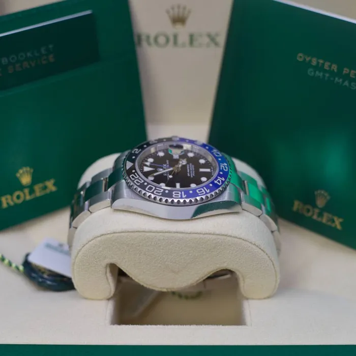 Bracelets Rolex Rolex GMTMaster II Batman 40mm Ref 126710blnr0003 Black Dial Blue Black Ceramic Bezel Stainless Steel Oyster Bracelet Mens Watch
