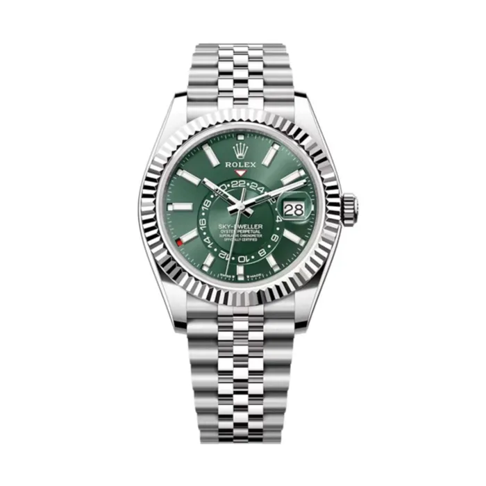 Bracelets Rolex Rolex SkyDweller 42mm Ref 3369340002 Mint Green Stick Dial Stainless Steel Jubilee Bracelet Watch Bracelets Rolex Rolex SkyDweller 42mm Ref 3369340002 Mint Green Stick Dial Stainless Steel Jubilee Bracelet Watch