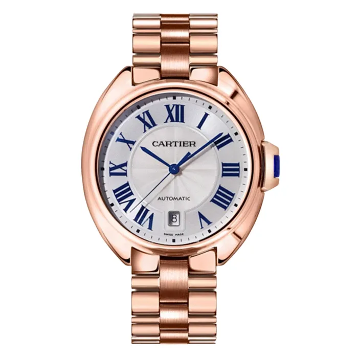 Cartier Cle de Cartier 40mm Watch Ref WGCL0002 Silver Roman Dial 18K Rose Gold Bracelet Cartier Bracelets
