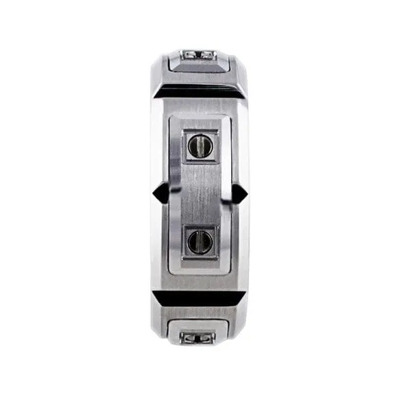 CJ Charles Jewelers 18k White Gold Screw Link Band Rings