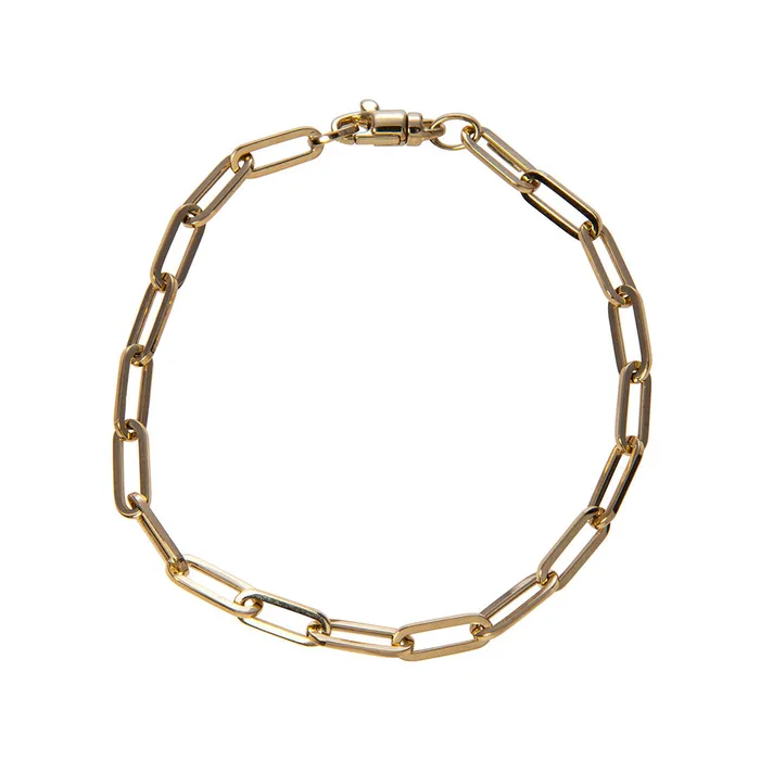 Croghans Bracelets 14K Yellow Gold Paperclip Link Bracelet