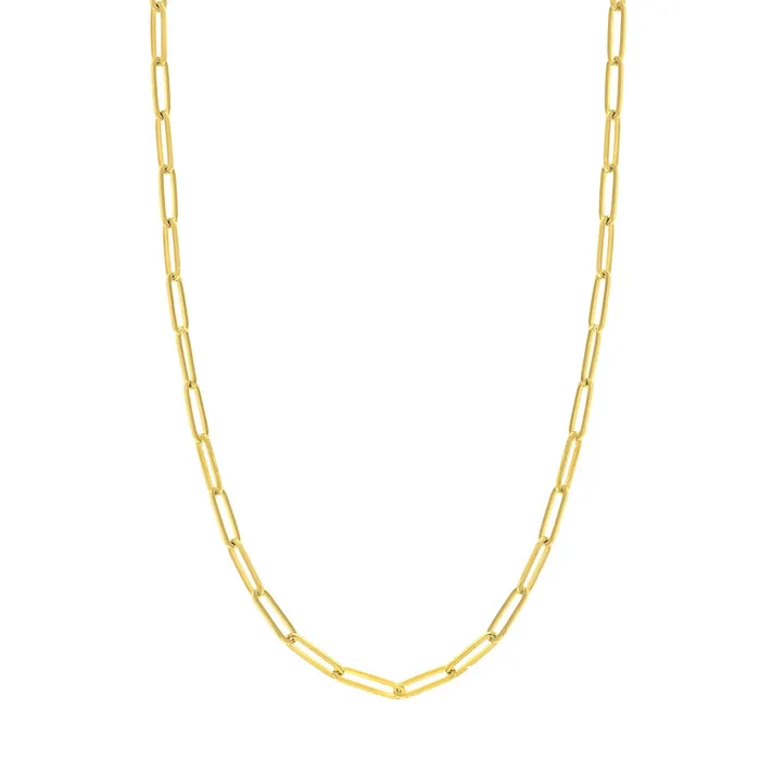 Croghans Necklaces 14K Yellow Gold 5mm Elongated Link Chain Necklace