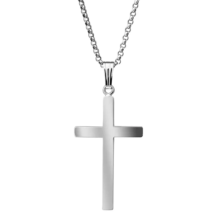 Croghans Necklaces Sterling Silver 18x37mm Cross Pendant Necklace