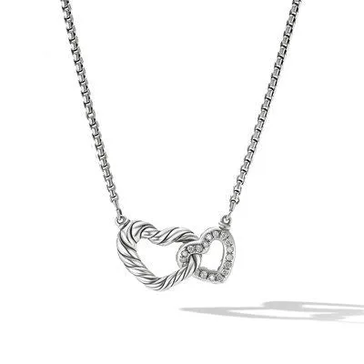 David Yurman Cable Double Heart Necklace David Yurman Necklaces