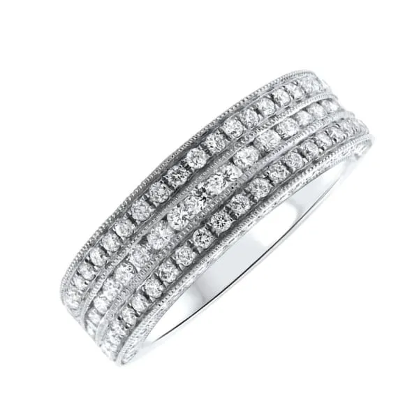 Diamond Source NYC 18kt White Gold Diamond Wedding Band 105ct Diamonds KR08189A1 Rings