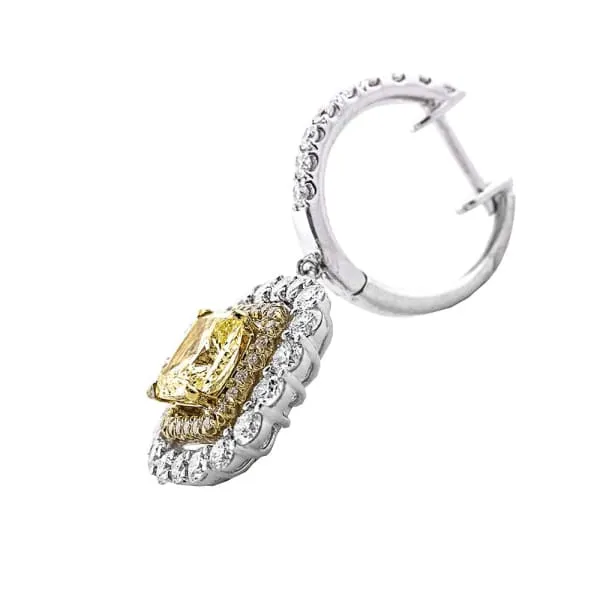 Diamond Source NYC Gorgeous 18k white gold diamond and citrine long earrings EAR11000 Earrings