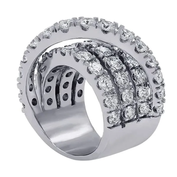 Diamond Source NYC Natural Round Brilliant Diamond Cocktail Ring Set in 14K White Gold 800ct tw Rings