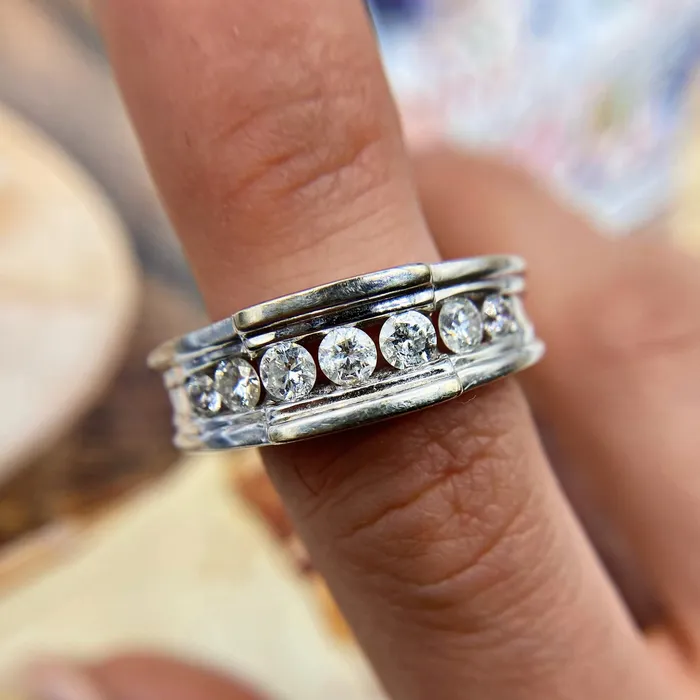 Diamond Source NYC Rings 14k White Gold Channel Ring features 100ct B4250