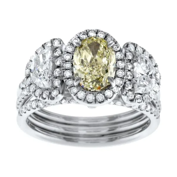 Diamond Source NYC Rings Platinum Engagement Ring With Center Diamond 150ct Fancy light yellow Oval Shape RN178000 Diamond Source NYC Rings Platinum Engagement Ring With Center Diamond 150ct Fancy light yellow Oval Shape RN178000