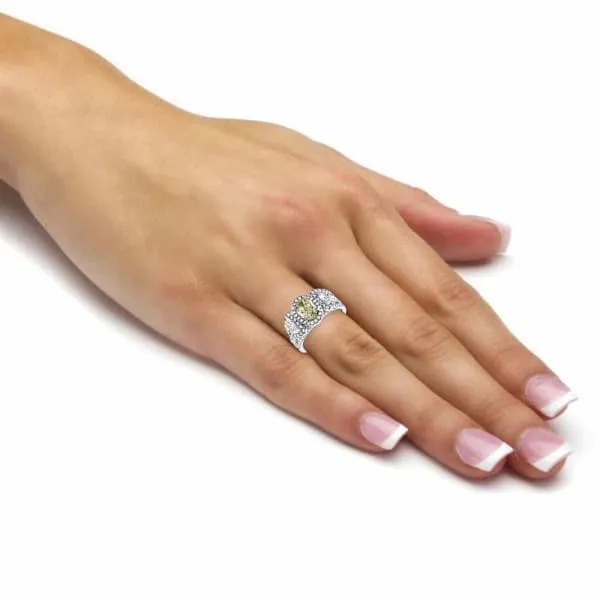 Diamond Source NYC Rings Platinum Engagement Ring With Center Diamond 150ct Fancy light yellow Oval Shape RN178000