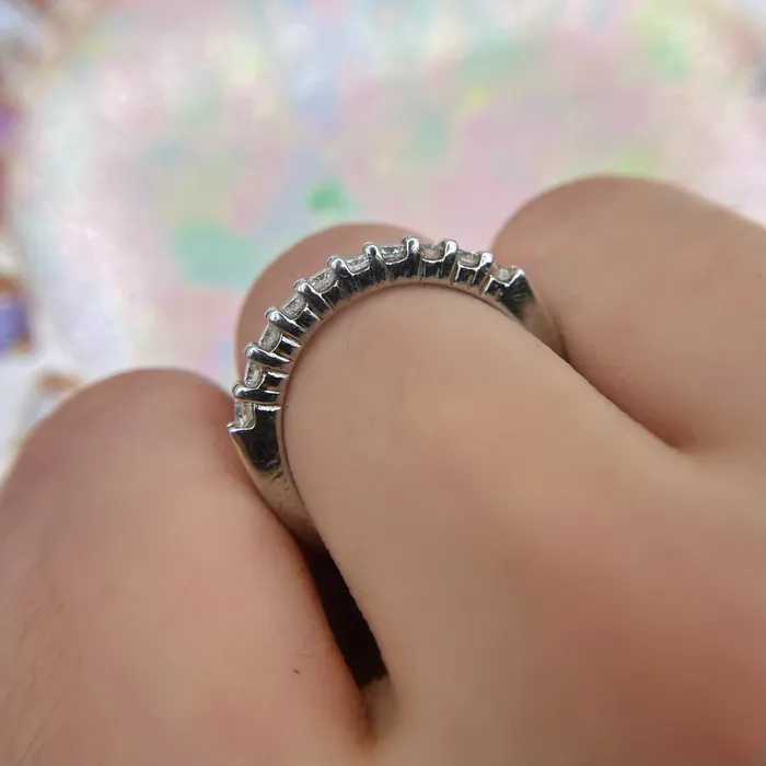 Diamond Source NYC Rings Platinum Pave Eternity Band with 040ct TDW B456605