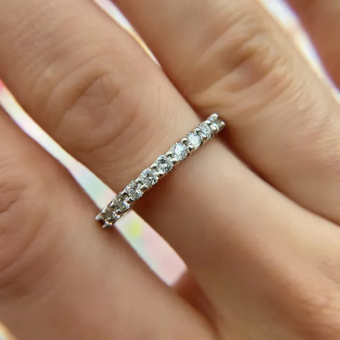 Diamond Source NYC Rings Platinum Pave Eternity Band with 040ct TDW B456605