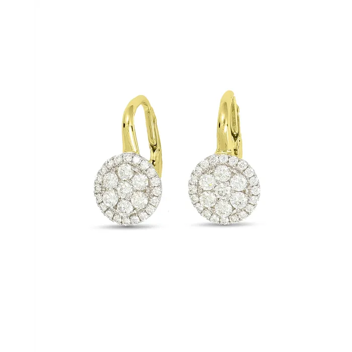 Earrings Frederic Sage 14K Yellow and White Gold Round Cluster Firenze Diamond Drop Earrings Frederic Sage Earrings Frederic Sage 14K Yellow and White Gold Round Cluster Firenze Diamond Drop Earrings Frederic Sage