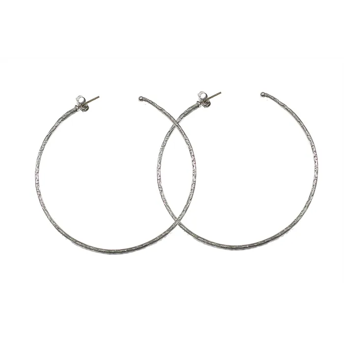 Earrings Konstantino Konstantino Large Silver Hoop Earrings