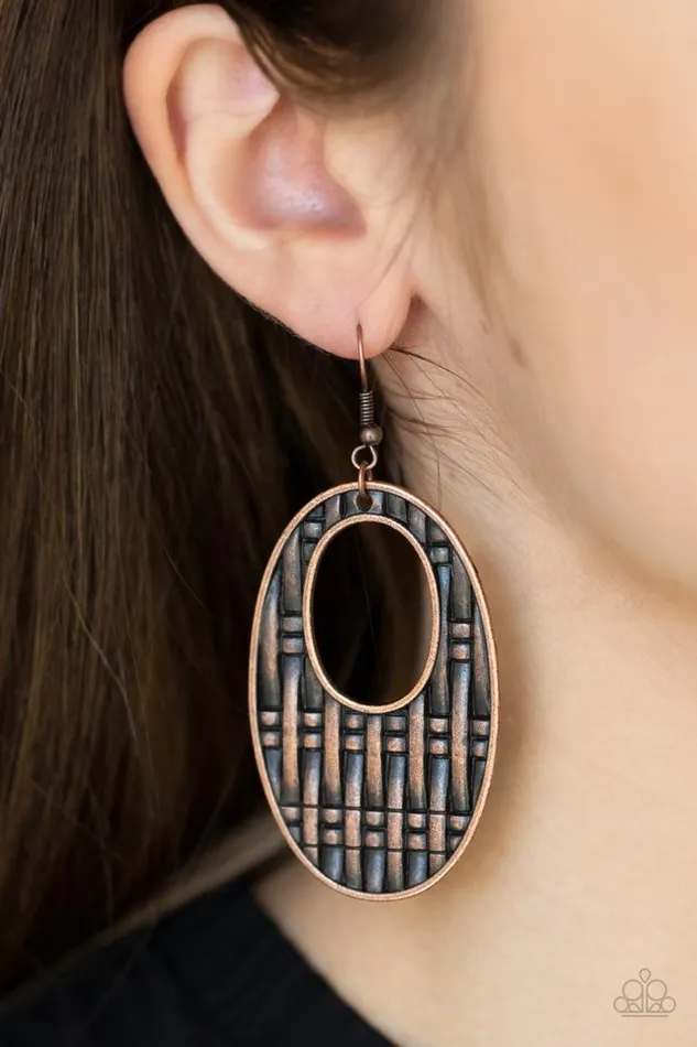 Earrings Paparazzi Earring Engraved Edge Copper Paparazzi Jewelry