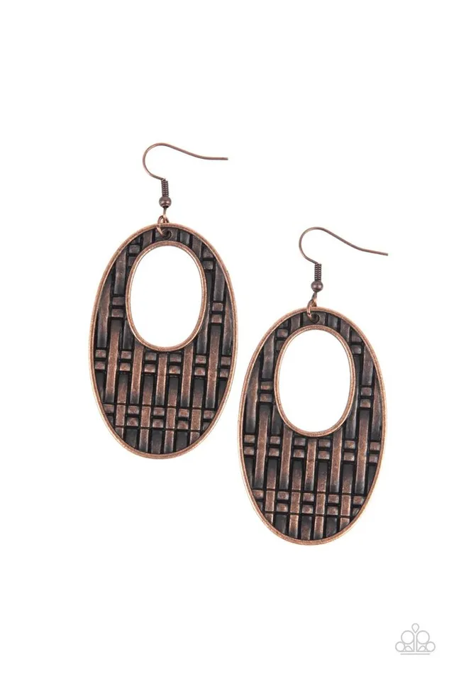 Earrings Paparazzi Earring Engraved Edge Copper Paparazzi Jewelry Earrings Paparazzi Earring Engraved Edge Copper Paparazzi Jewelry