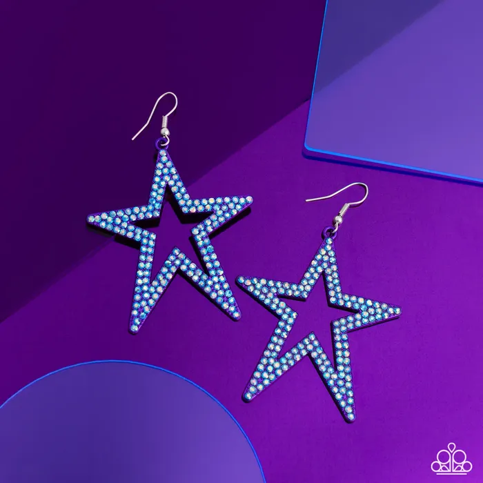 Earrings Paparazzi Earring Rockstar Energy Purple Paparazzi Jewelry