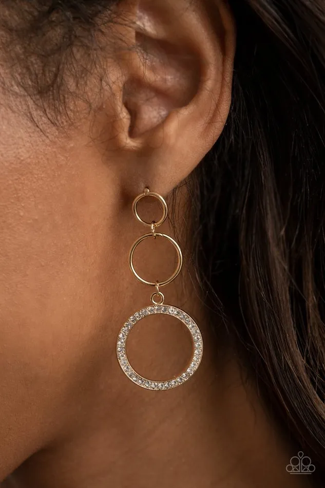 Earrings Paparazzi Earring RuleBreaking Radiance Gold Paparazzi Jewelry