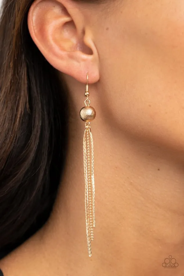 Earrings Paparazzi Earring SLEEKing Revenge Gold Paparazzi Jewelry