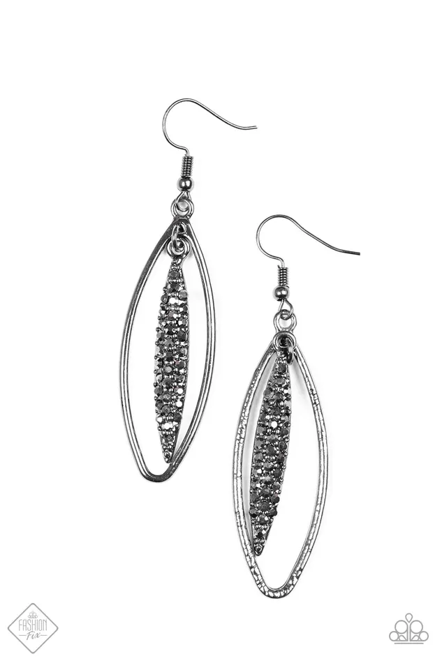 Earrings Paparazzi Earring Sparkle All Day Black Paparazzi Jewelry