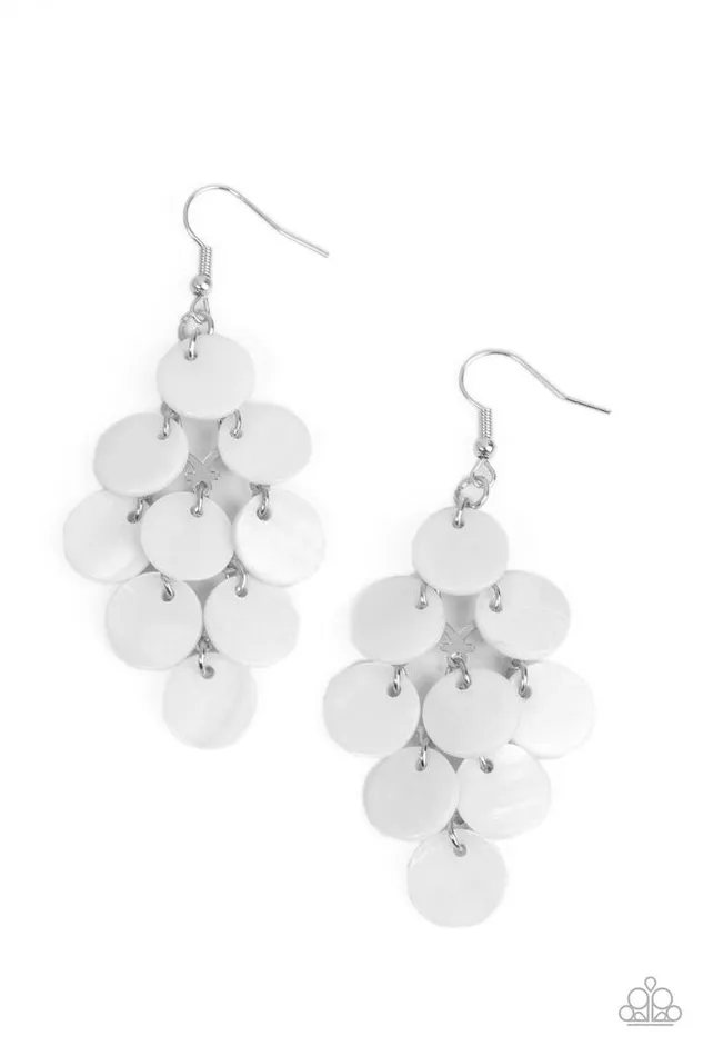 Earrings Paparazzi Earring Tropical Tryst White Paparazzi Jewelry