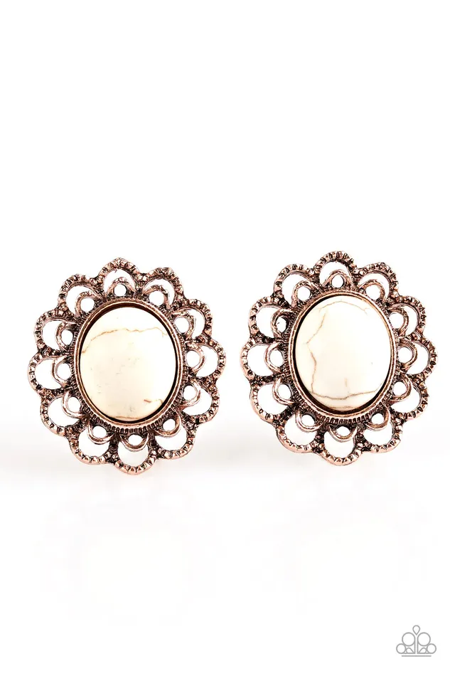 Earrings Paparazzi Earring Turn To Stone Copper Paparazzi Jewelry