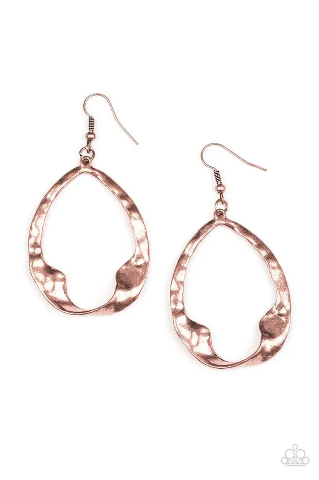 Earrings Paparazzi Earring Twist Me Round Copper Paparazzi Jewelry