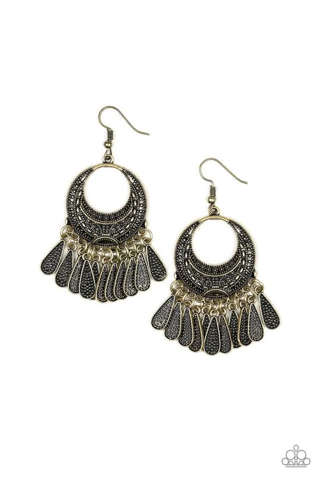 Earrings Paparazzi Earrings Mesa Majesty Brass Paparazzi Jewelry