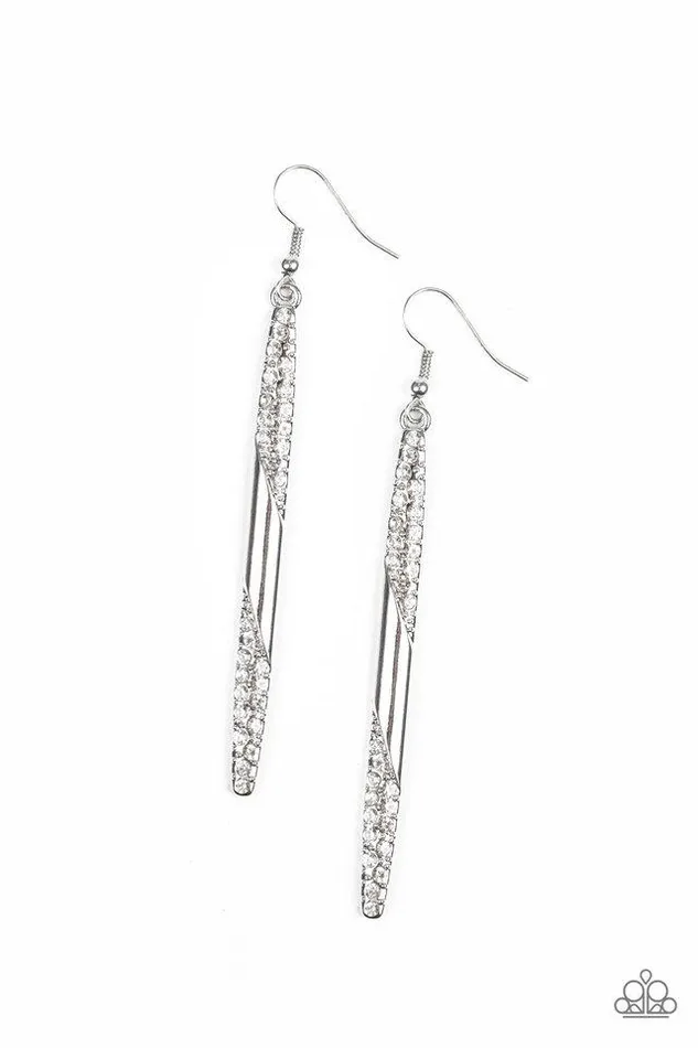 Earrings Paparazzi Jewelry Paparazzi Earring Award Show Attitude White