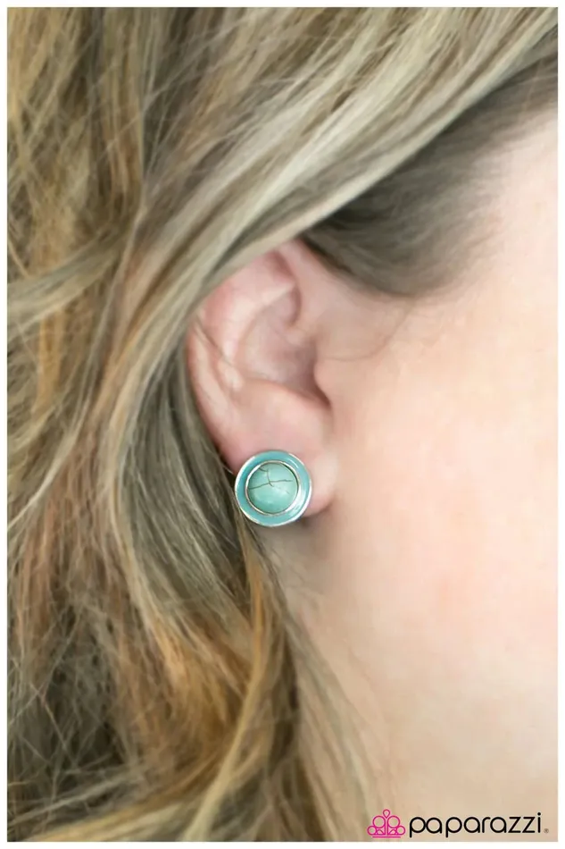 Earrings Paparazzi Jewelry Paparazzi Earring Chip Off Of The Old Stone Blue