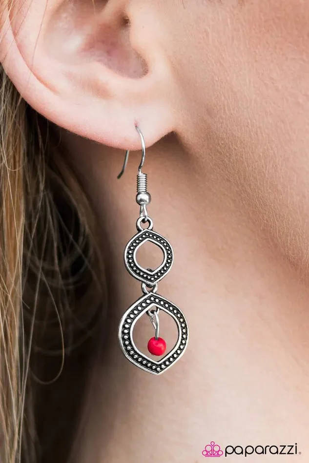 Earrings Paparazzi Jewelry Paparazzi Earring Dancing Genie Red