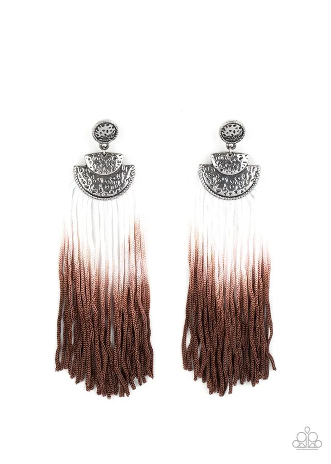 Earrings Paparazzi Jewelry Paparazzi Earring DIP It Up Brown
