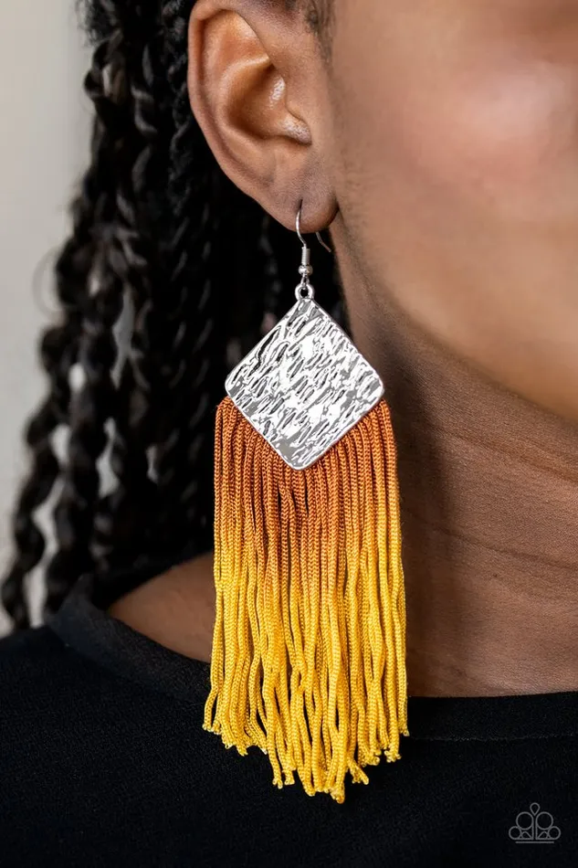 Earrings Paparazzi Jewelry Paparazzi Earring DIP The Scales Yellow