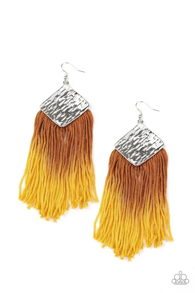Earrings Paparazzi Jewelry Paparazzi Earring DIP The Scales Yellow Earrings Paparazzi Jewelry Paparazzi Earring DIP The Scales Yellow