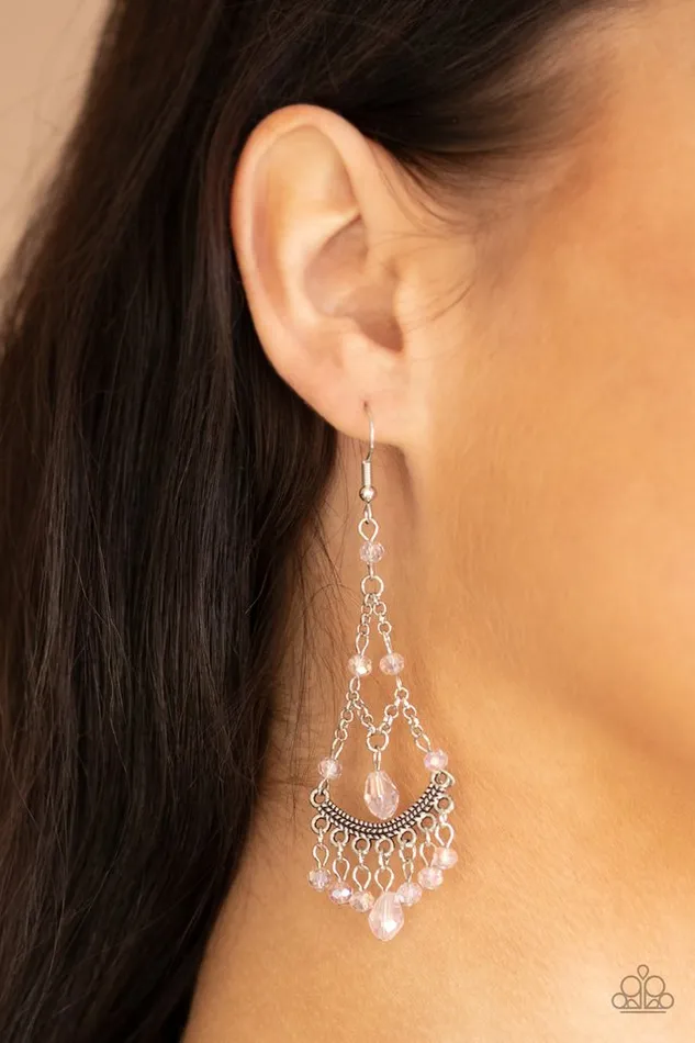 Earrings Paparazzi Jewelry Paparazzi Earring First In SHINE Pink
