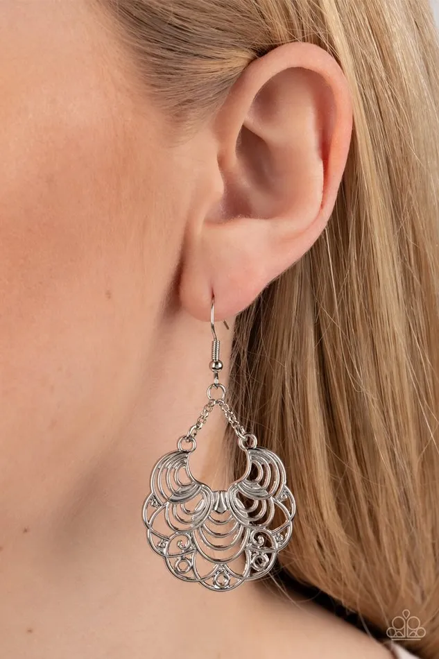 Earrings Paparazzi Jewelry Paparazzi Earring Frilly Finesse Silver