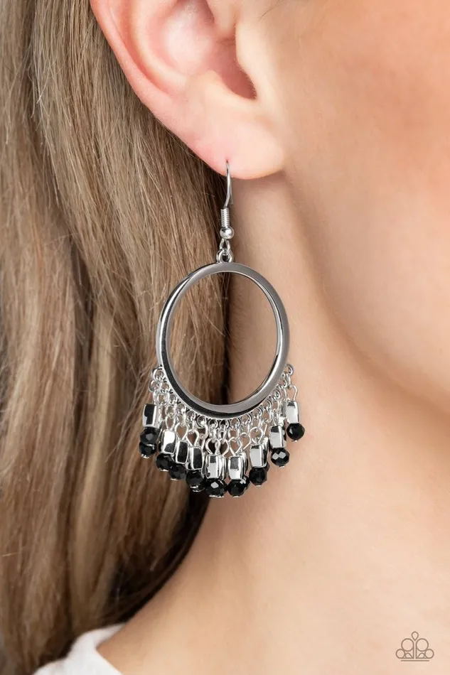 Earrings Paparazzi Jewelry Paparazzi Earring Fringe Fanfare Black
