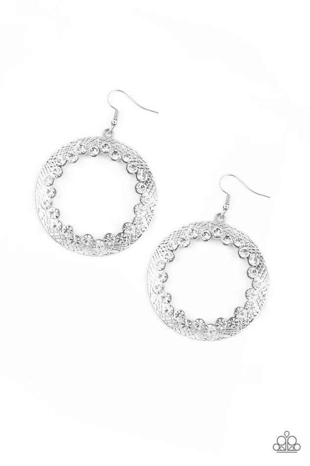 Earrings Paparazzi Jewelry Paparazzi Earring Gala Glitter White