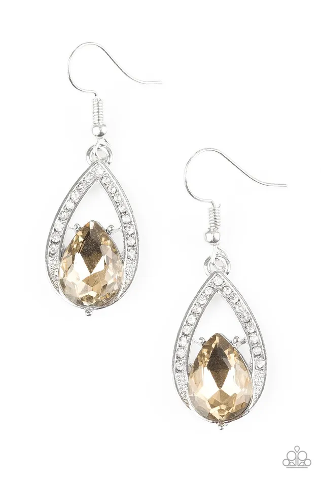 Earrings Paparazzi Jewelry Paparazzi Earring Gatsby Grandeur Brown