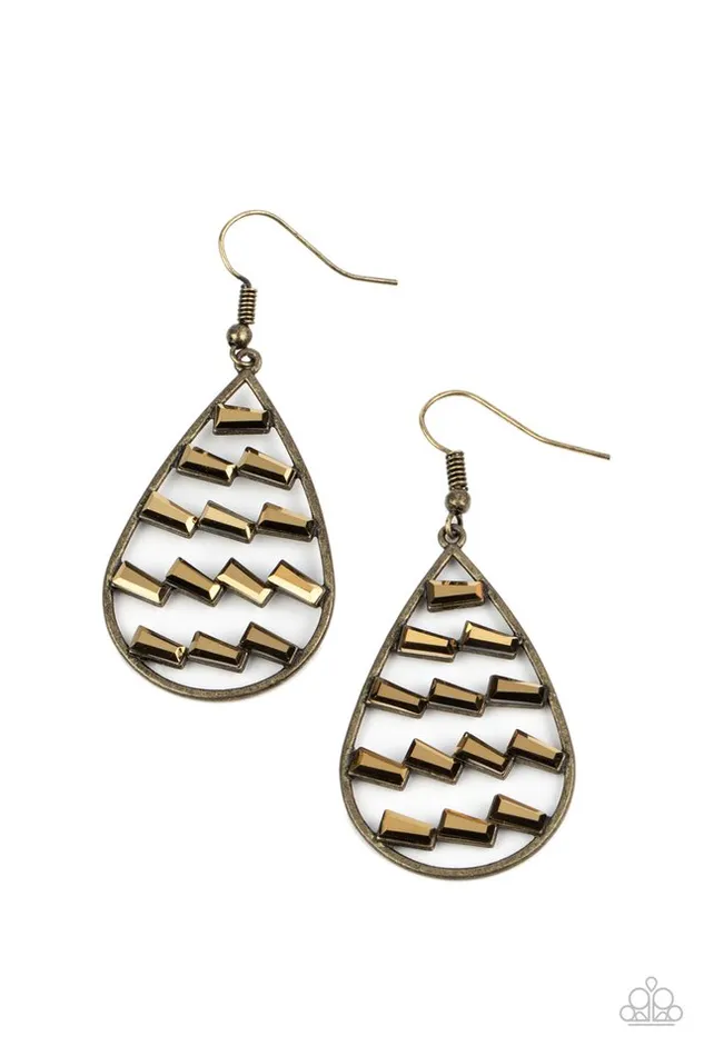 Earrings Paparazzi Jewelry Paparazzi Earring Glitzy Grit Brass Earrings Paparazzi Jewelry Paparazzi Earring Glitzy Grit Brass