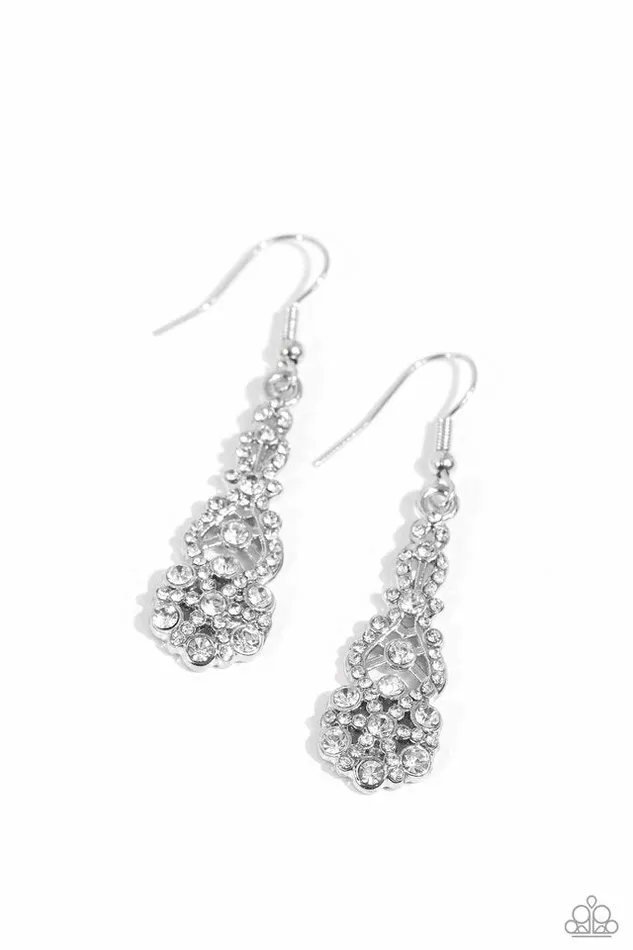 Earrings Paparazzi Jewelry Paparazzi Earring GLITZY on All Counts White Earrings Paparazzi Jewelry Paparazzi Earring GLITZY on All Counts White