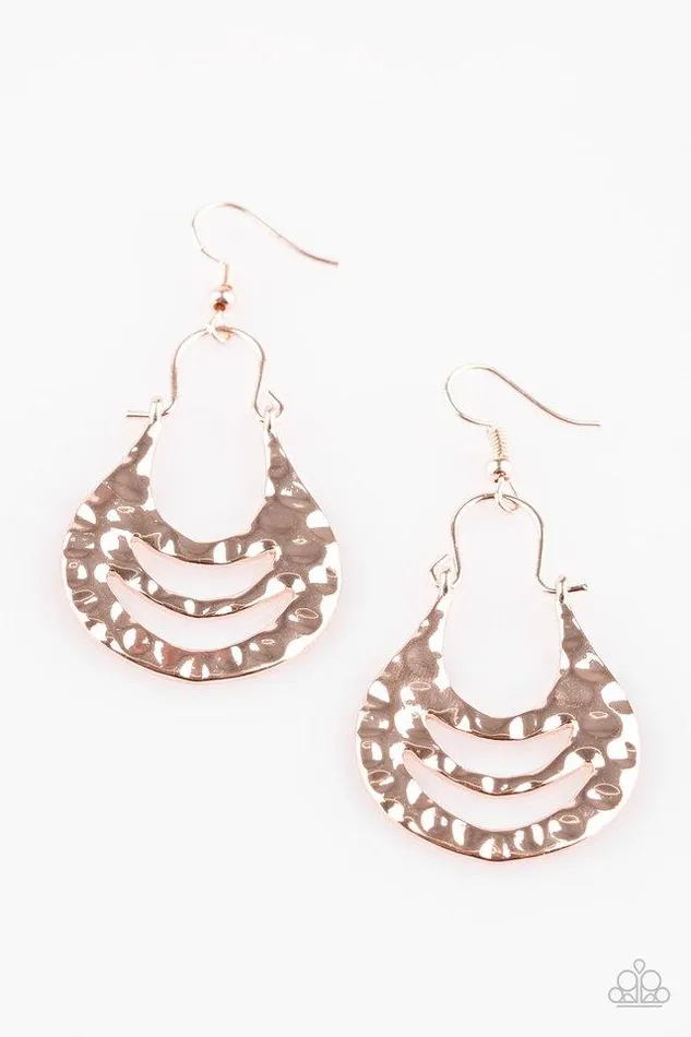 Earrings Paparazzi Jewelry Paparazzi Earring Hang ZEN Rose Gold